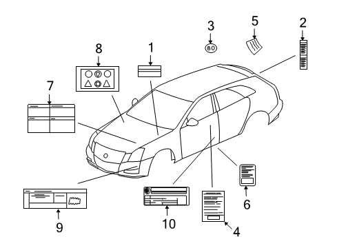 2012 Cadillac CTS Information Labels Diagram