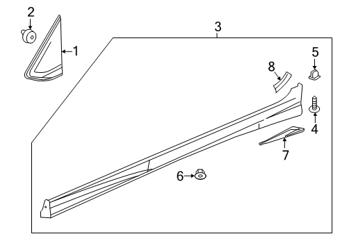 2017 Chevy Spark Molding Assembly, Rocker Panel *Paint To Mat Diagram for 95333636