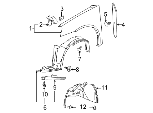 2007 Pontiac G6 Fender & Components Diagram