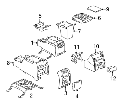 2002 Cadillac Escalade EXT Compartment Assembly, Front Floor *Shale Diagram for 15075796