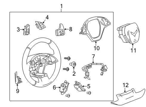 2015 Chevy Corvette Switch Assembly, Radio Control *Black Diagram for 23427866