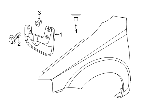 2009 Chevy Aveo Exterior Trim - Fender Diagram