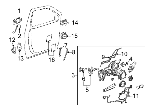 2007 Saturn Relay Handle Assembly, Front Side Door Outside *Antique Bronn Diagram for 15138026