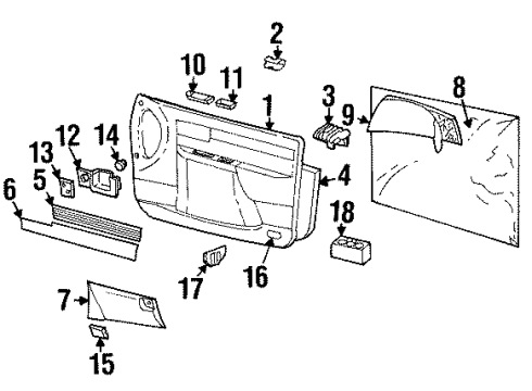 2001 Cadillac Catera POCKET, Door Trim Stowage Diagram for 90363732