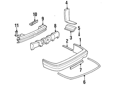 1996 Buick Regal Rear Bumper Diagram 1 - Thumbnail