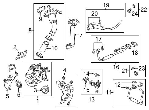 2016 Cadillac XTS Turbocharger, Engine Diagram 2 - Thumbnail