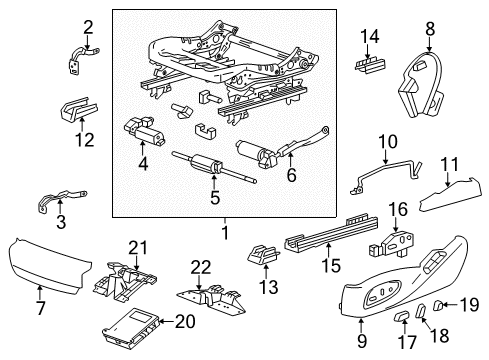 2014 Cadillac ELR Bracket, Front Seat Cushion Frame Front Diagram for 13588088