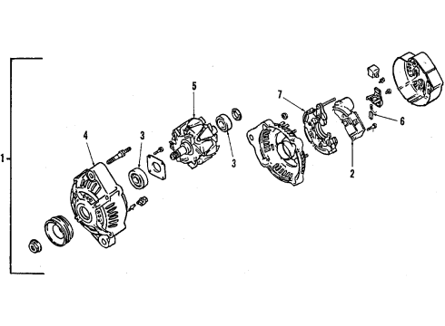 1987 Chevy Spectrum Brush,Generator Diagram for 97032310