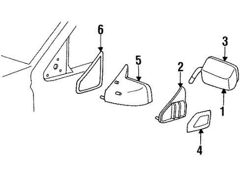 1991 GMC V3500 Cover, Osrv Mirror Bracket Lh Diagram for 15618513