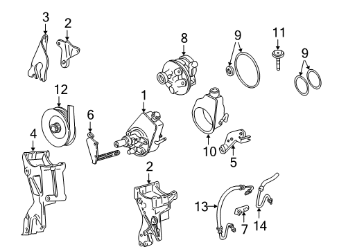 2000 Chevy C2500 P/S Pump & Hoses, Steering Gear & Linkage Diagram 5 - Thumbnail