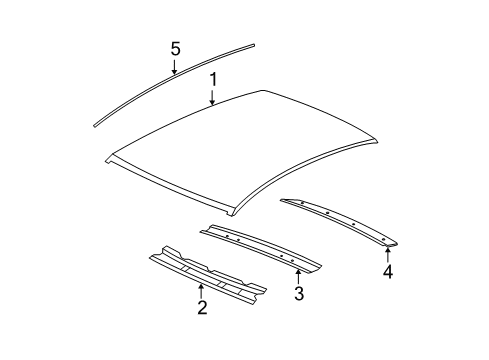 2009 Saturn Aura Roof & Components, Exterior Trim Diagram 4 - Thumbnail