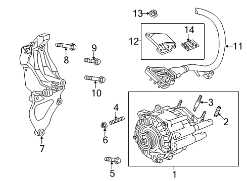 2014 Buick LaCrosse Starter GENERATOR Assembly Diagram for 24266687