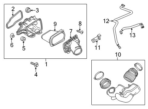 2017 Chevy Corvette Duct Assembly, Air Cleaner Outlet Diagram for 84092388