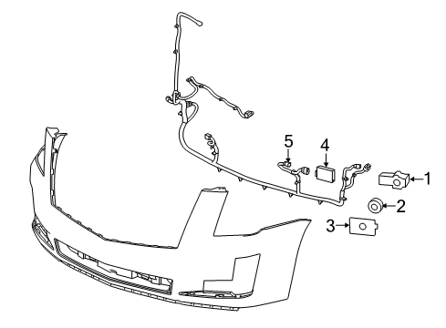 2016 Cadillac Escalade ESV Harness Assembly, Front Object Alarm Sensor Wiring Diagram for 84117833