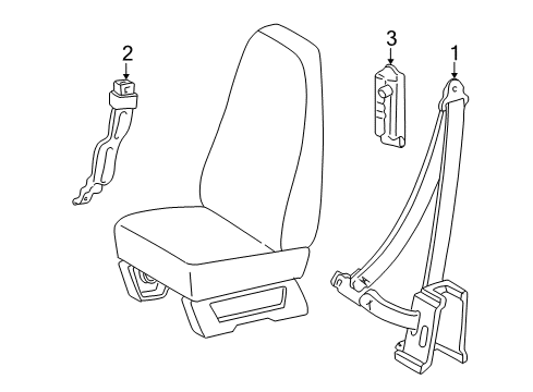 1998 Chevy Astro Belt Kit,Driver Seat (Retractor Side)*Pewter *Pewter Diagram for 12376699