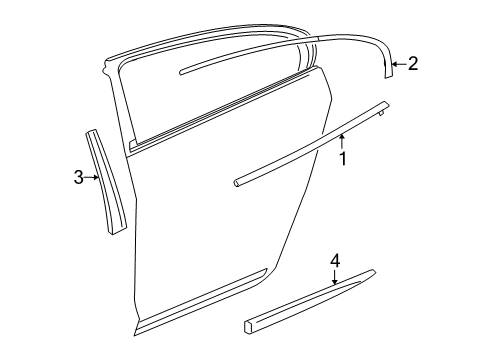 2013 Buick LaCrosse Exterior Trim - Rear Door Diagram