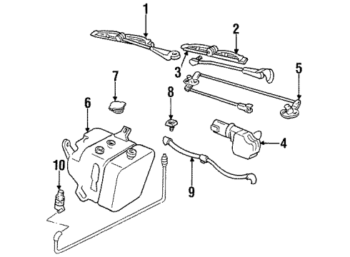 1991 Buick Park Avenue Wiper & Washer Components Diagram