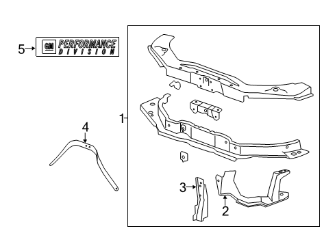 2014 Chevy Camaro Panel,Headlamp & Front End Panel Mount Diagram for 20944707