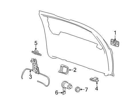 2003 Chevy Tahoe Lift Gate - Lock & Hardware Diagram