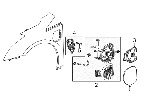 2016 Cadillac ELR Bezel, Charging Portion Housing Diagram for 22890237