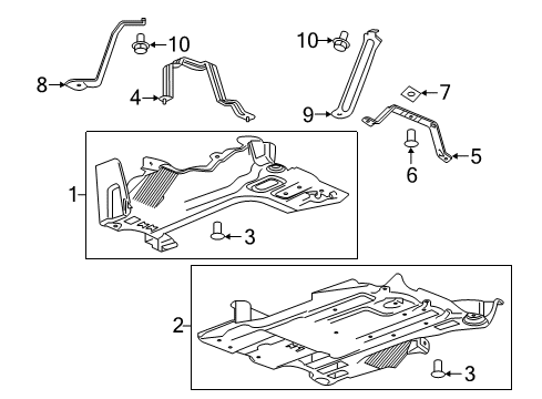 2018 Buick Envision Bracket, Underbody Rear Air Deflector Diagram for 23243551