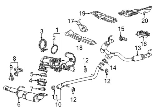 2023 GMC Yukon XL Muffler Assembly, Exh Rr (W/ Exh Pipe) Diagram for 84964233