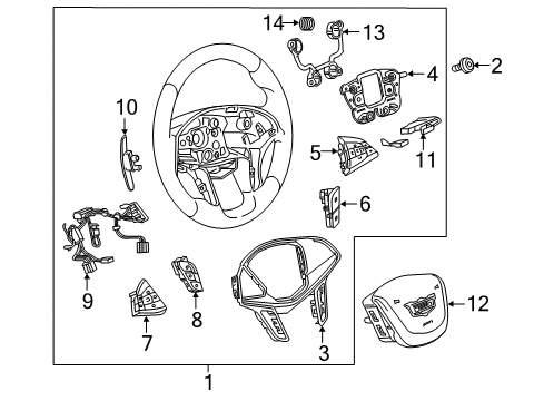 2017 Cadillac CT6 Steering Wheel Assembly *Black Diagram for 84204465