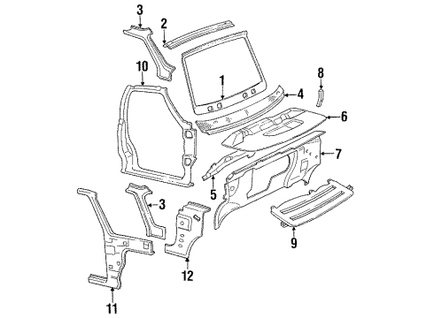 1995 Pontiac Trans Sport PLATE, Front Door Upper Hinge Diagram for 10125404