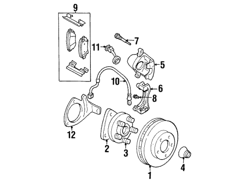 2002 Pontiac Grand Prix Hose Assembly, Front Brake Diagram for 22163414