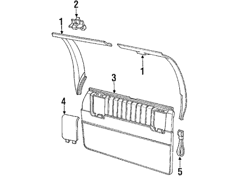 1991 Pontiac Trans Sport Speaker Assembly, Radio Lift Gate Diagram for 16056484