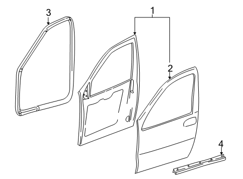 2006 Pontiac Montana Front Door, Body Diagram