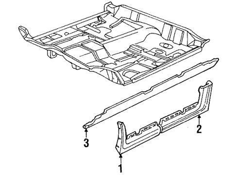 1994 Cadillac Seville Exterior Trim - Pillars, Rocker & Floor Diagram