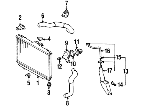 1999 Chevy Prizm Reservoir,Coolant Recovery Diagram for 94856869