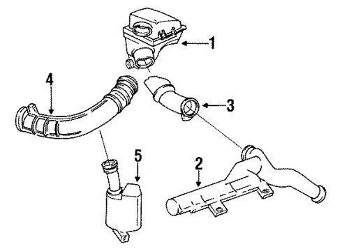 1992 Chevy Beretta Duct Assembly, Air Cleaner Outlet Diagram for 10156039