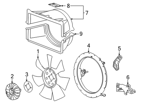 2021 GMC Sierra 3500 HD Cooling System, Radiator, Water Pump, Cooling Fan Diagram