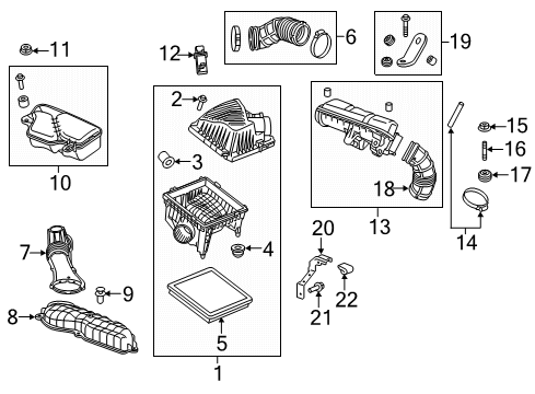 2017 Buick Envision Baffle Assembly, Intake Air Diagram for 13381199