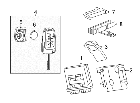 2015 Buick LaCrosse Keyless Entry Components Diagram