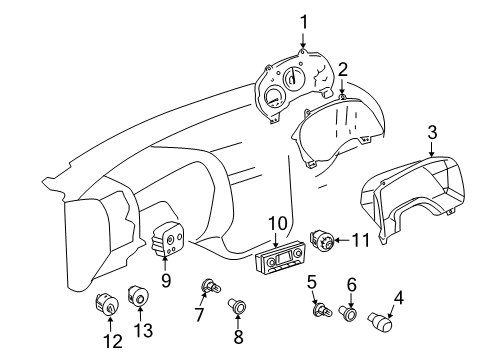 2005 GMC Envoy PLATE, Instrument Cluster Diagram for 15111382