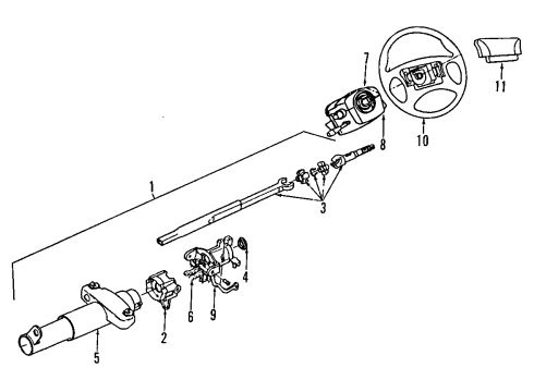 1997 Oldsmobile Achieva Steering Column, Steering Wheel Diagram 2 - Thumbnail