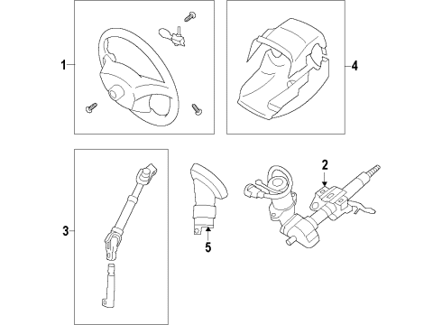 2010 Pontiac Vibe Steering Column & Wheel, Steering Gear & Linkage Diagram 1 - Thumbnail