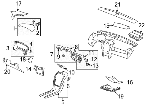 2007 Cadillac SRX Bezel Assembly, Front Floor Front Console Accessory Trim *Gray Diagram for 25803630