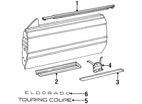 1999 Cadillac Eldorado Exterior Trim - Door Diagram