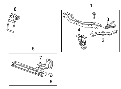 2011 Cadillac SRX Bracket Assembly, Front Fender Front Diagram for 25861309