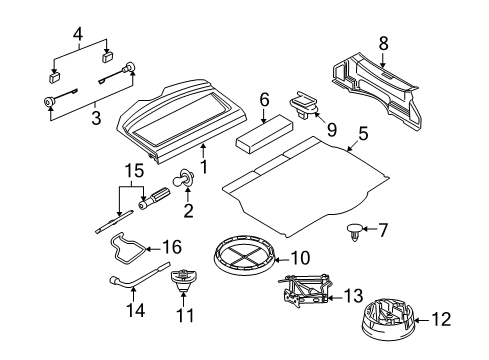 2008 Saturn Astra Support,Rear Compartment Floor Panel Carpet Center Diagram for 13183669