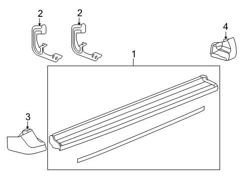 2005 Cadillac Escalade Extension Asm,Asst Step Front (L.H. Primed*Paint To Mat Diagram for 12335997