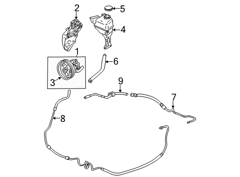 2004 Cadillac CTS P/S Pump & Hoses, Steering Gear & Linkage Diagram 4 - Thumbnail