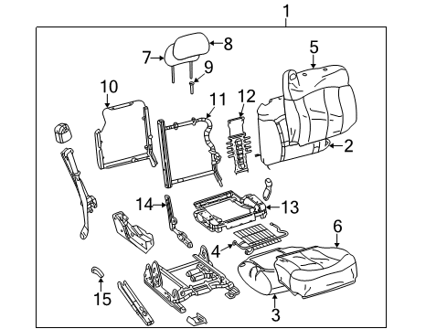 2005 GMC Sierra 1500 Front Seat Components Diagram 11 - Thumbnail