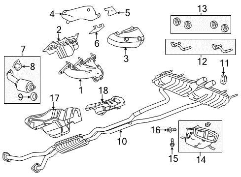 2011 Cadillac CTS Insulator,Exhaust Heat Shield Diagram for 20987570