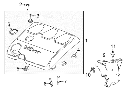 2021 Buick Enclave Shield Assembly, Eng Rr Noise Diagram for 12688588