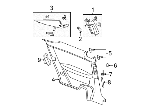 2008 Pontiac G6 Interior Trim - Quarter Panels Diagram 2 - Thumbnail